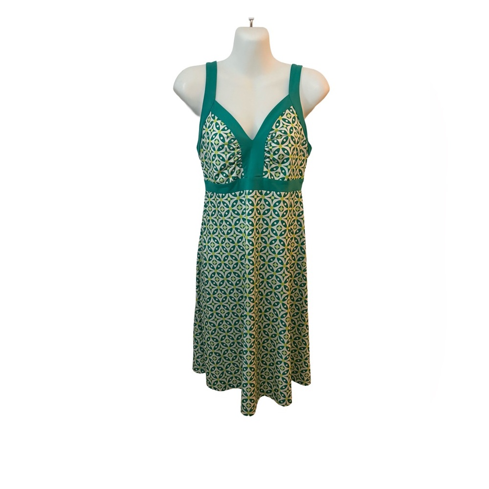 PATAGONIA Minette Tank Dress: Teal & Lime Green Outdoor Ready Jersey Knit Size M - Picture 6 of 12